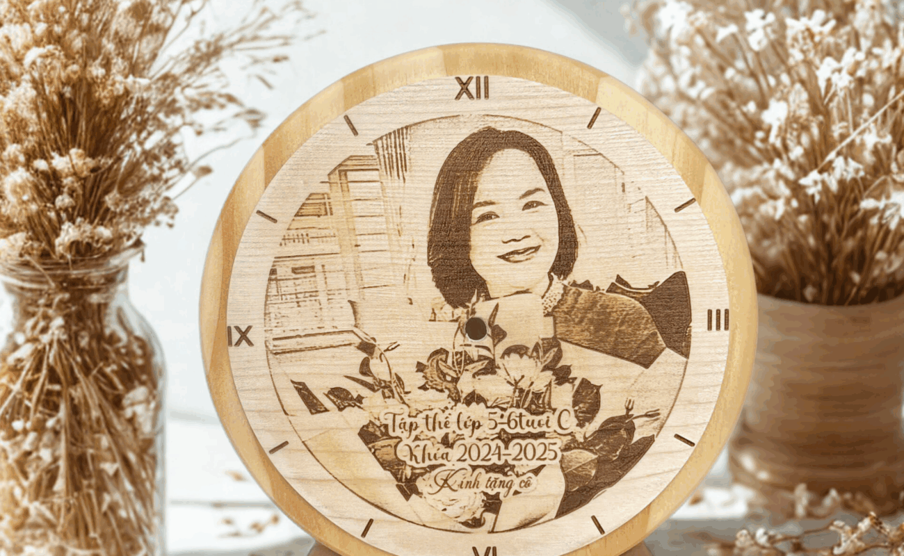 Đồng hồ gỗ tròn