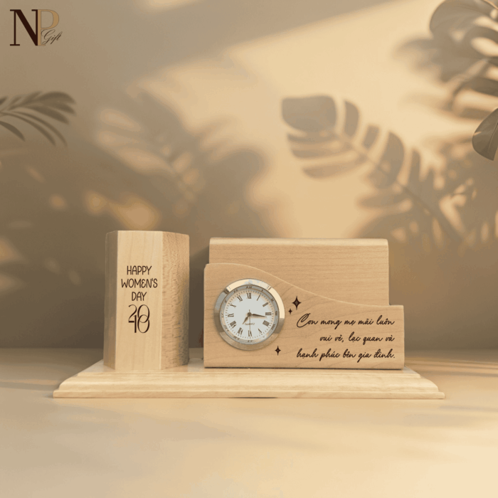 Khay gỗ cắm bút (2 ngăn)